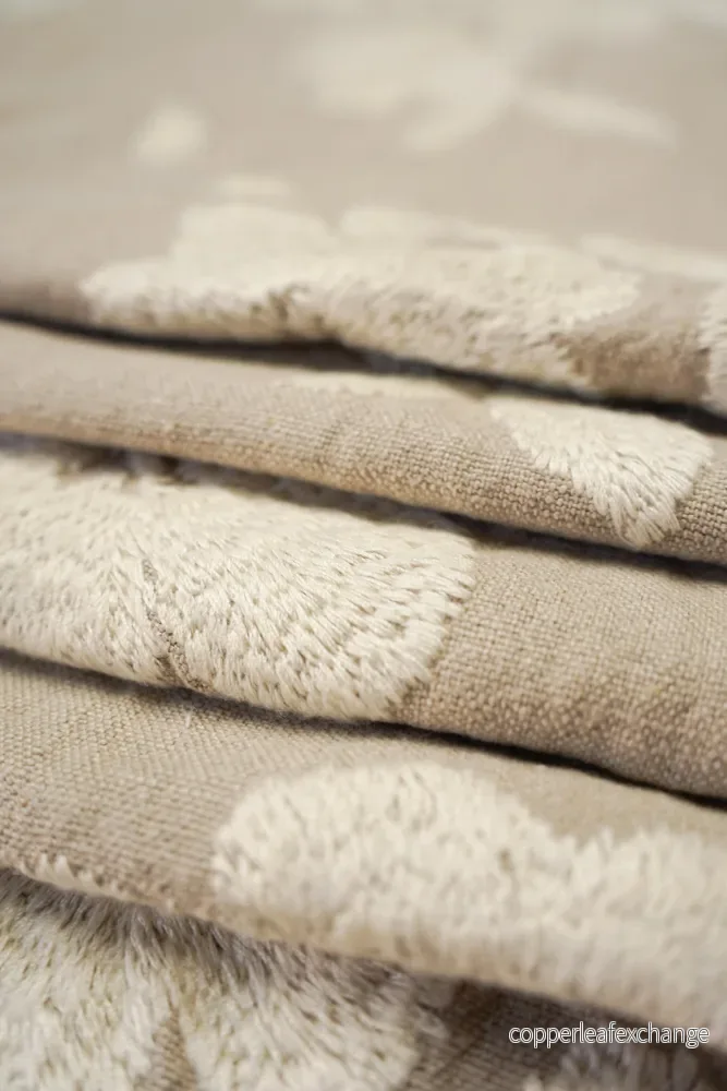 Curtain fabric - Exclusive - Embroidered - Linen - Gardenia - Natural - Bild 3