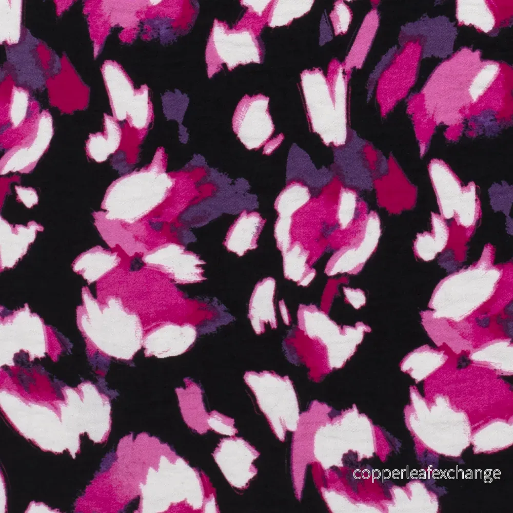 Patterned Viscose – Crepe – Abstract – Black Patterned Viscose – Crepe – Abstract – Black