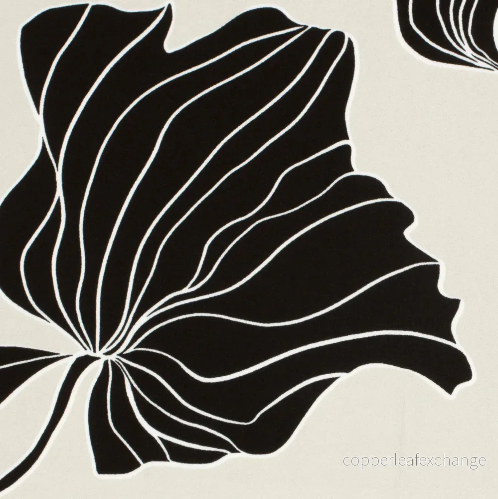 Patterned - Viscose - Satin - Luster - Leaf pattern - Beige - 052 - Bild 3