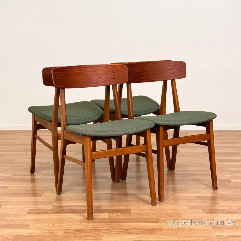 Set om 4 matstolar i teak av Farstrup, 1950-60-tal, Danmark