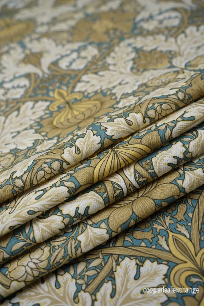 Jugend Patterned Furniture Fabric Curtain Fabric – Cotton – Regal leaves