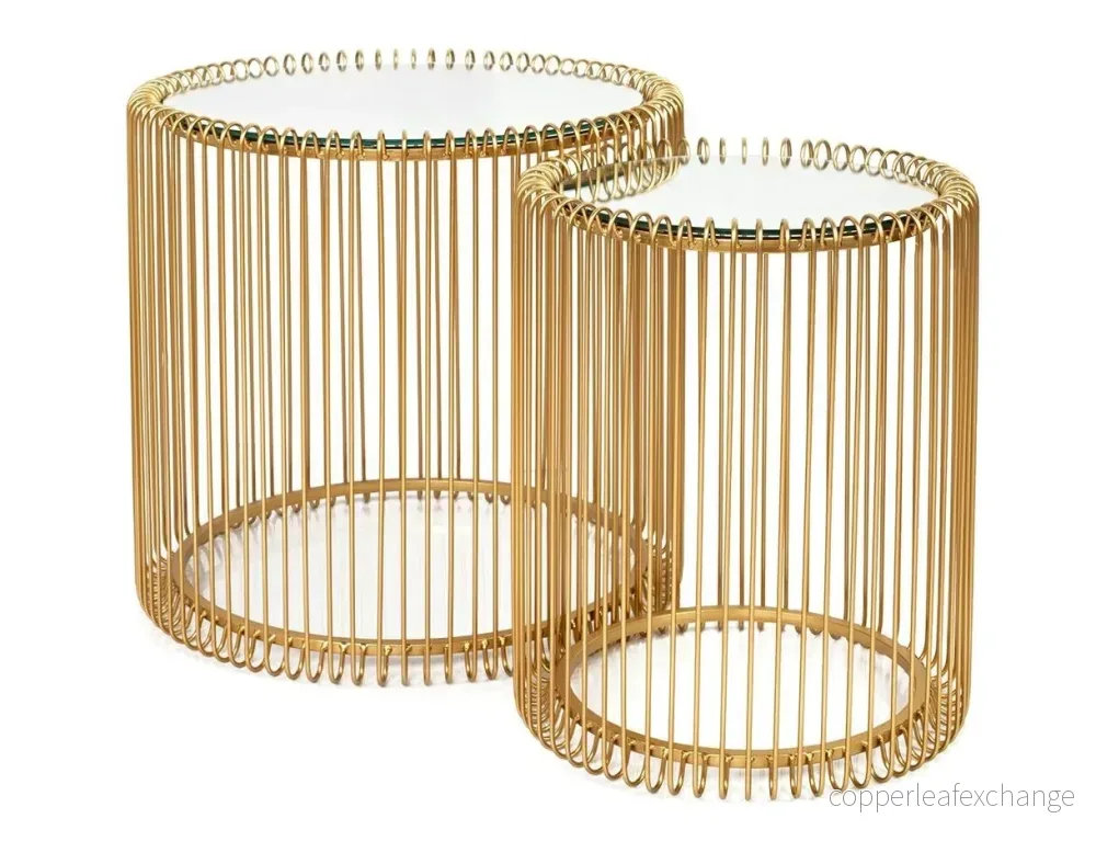 Sidobord KARE DESIGN – WIRE, mässing, 2-set Sidobord KARE DESIGN – WIRE, mässing, 2-set
