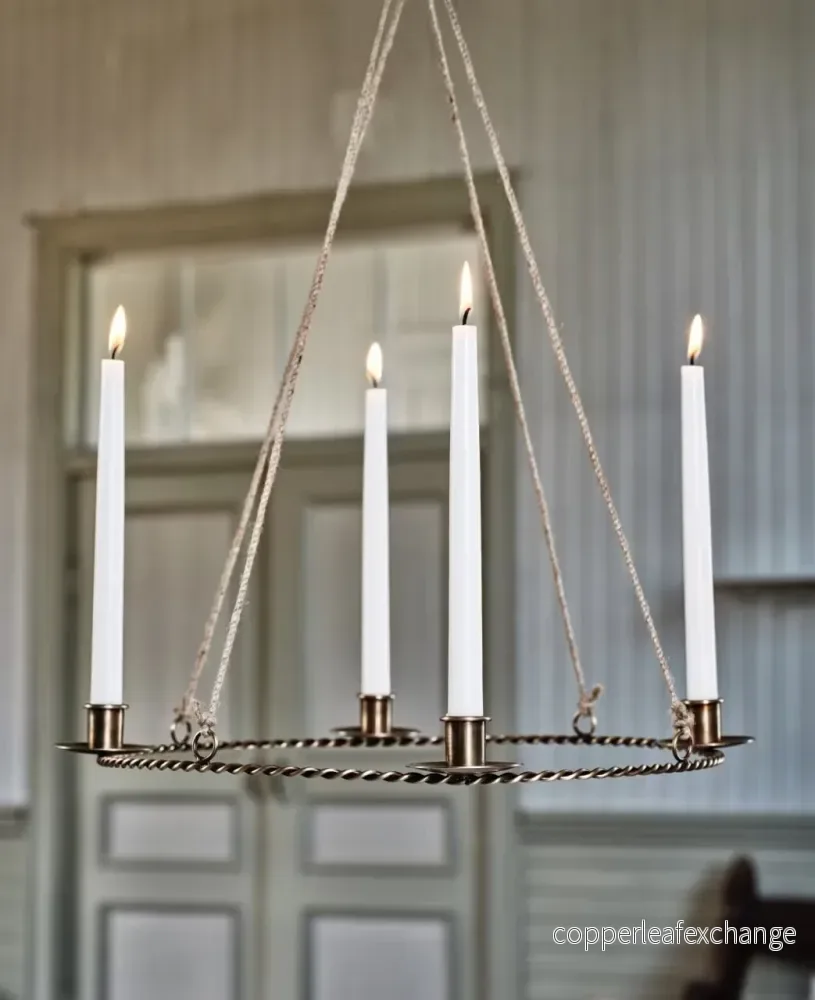Hängande Ljuskrona Antik Mässing
Ø 40 x H 77 cm - Bild 2