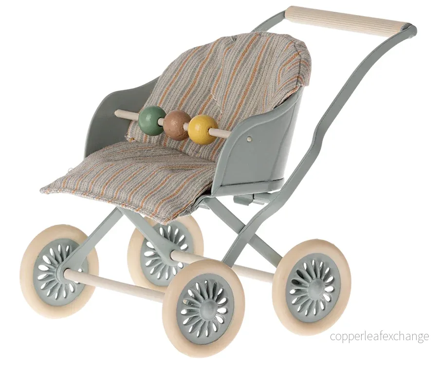 Maileg – Sittvagn för baby möss, vagn i mint för mus - Bild 2