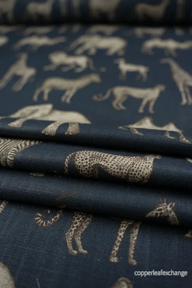 Patterned – Curtain and furniture – Linen – Viscose – MD 30.000 – Animals – Lirien marino Patterned – Curtain and furniture – Linen – Viscose – MD 30.000 – Animals – Lirien marino