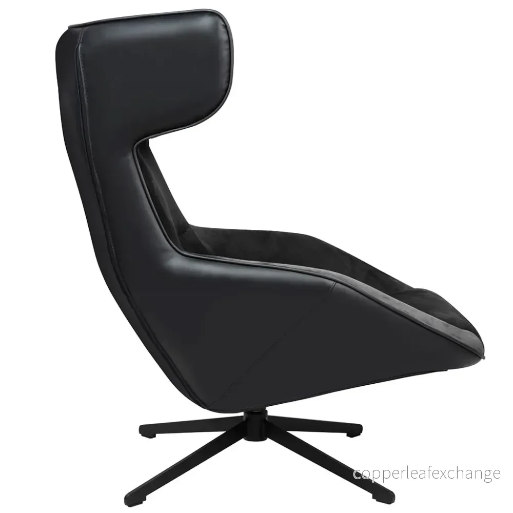 Fåtölj - VITA VELVET, svart ekoläder - Bild 3