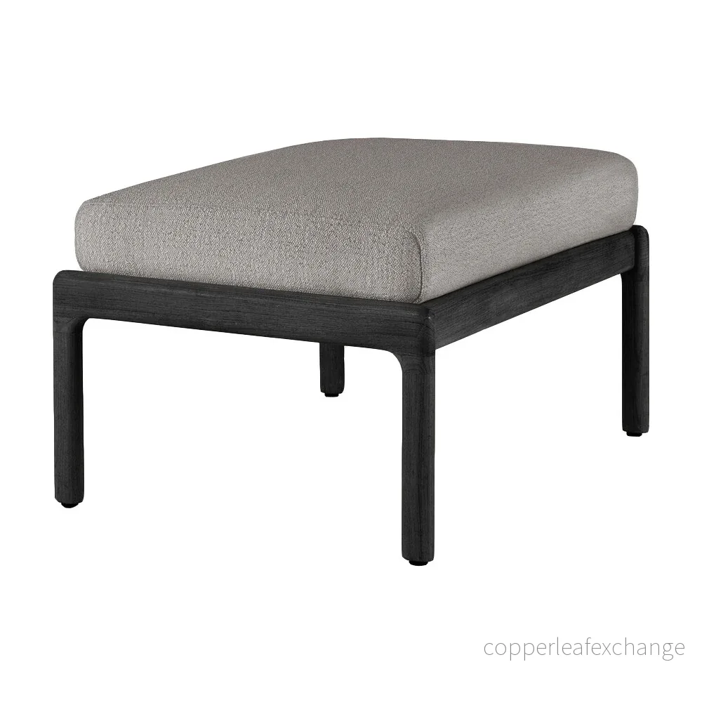 Utemöbel Fotpall Jack, Svart teak / Mocha - Bild 2