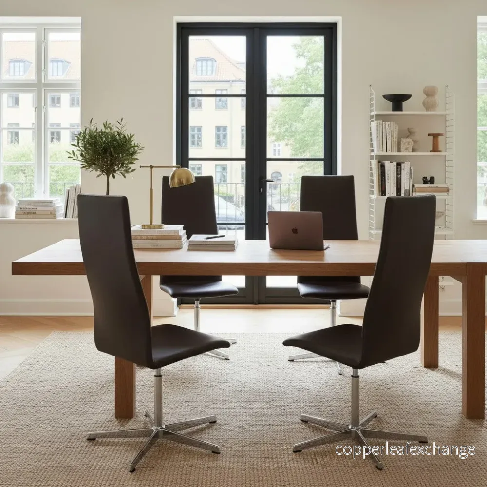 Arne Jacobsen Oxford stol med høj ryg / Soft læder, Sort. - Bild 2