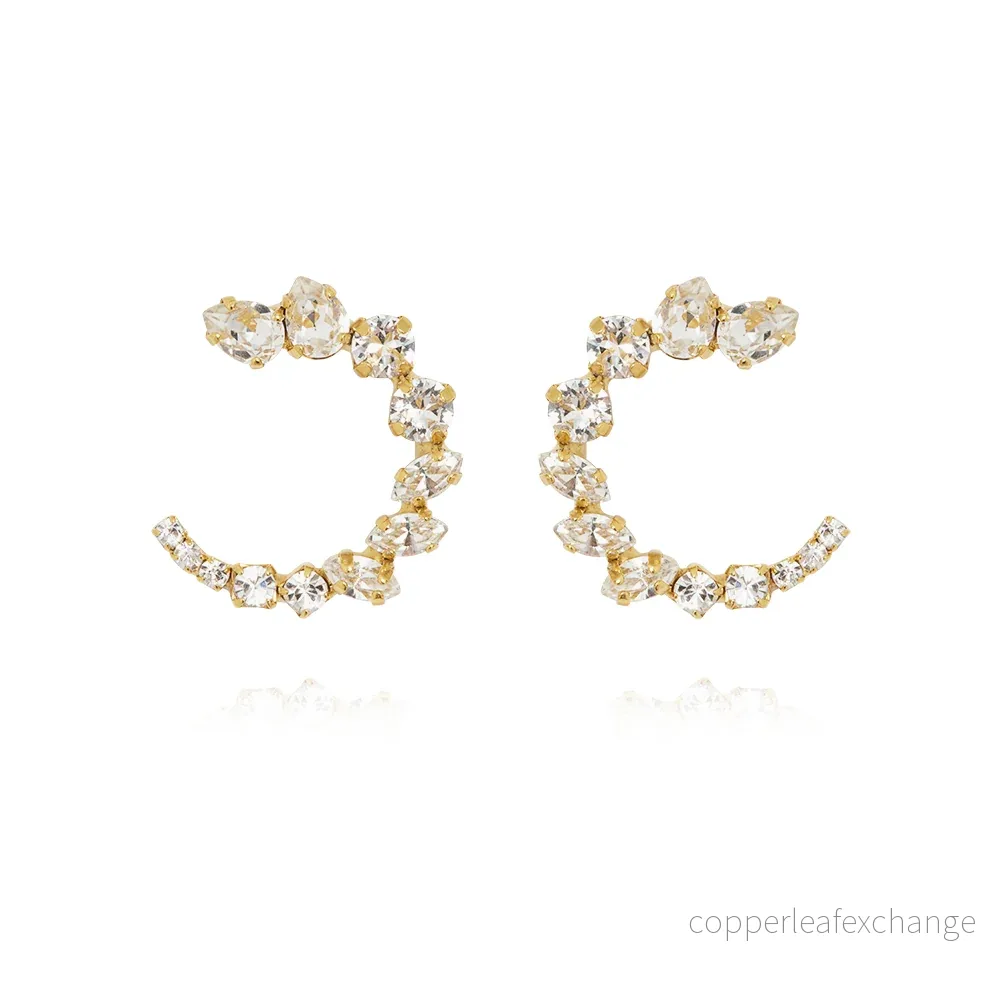 MINI ANGIE EARRINGSGOLD CRYSTAL