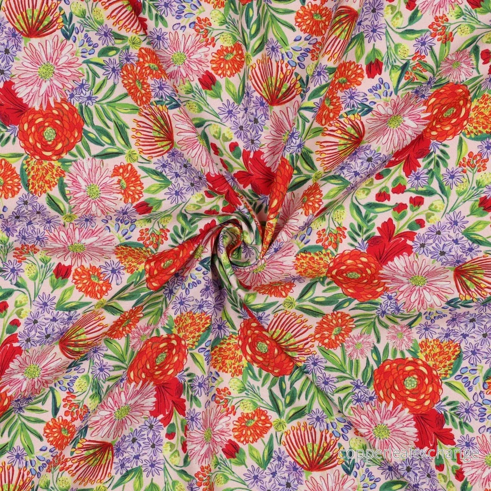 Patterned - Viscose - Ecovero - Digital print - Flowers - Light pink - 002 - Bild 2