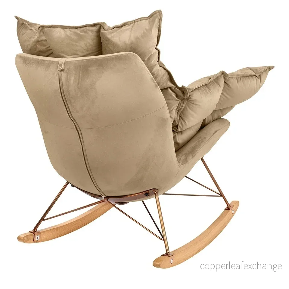 Fåtölj - SWING VELVET, khaki - Bild 3