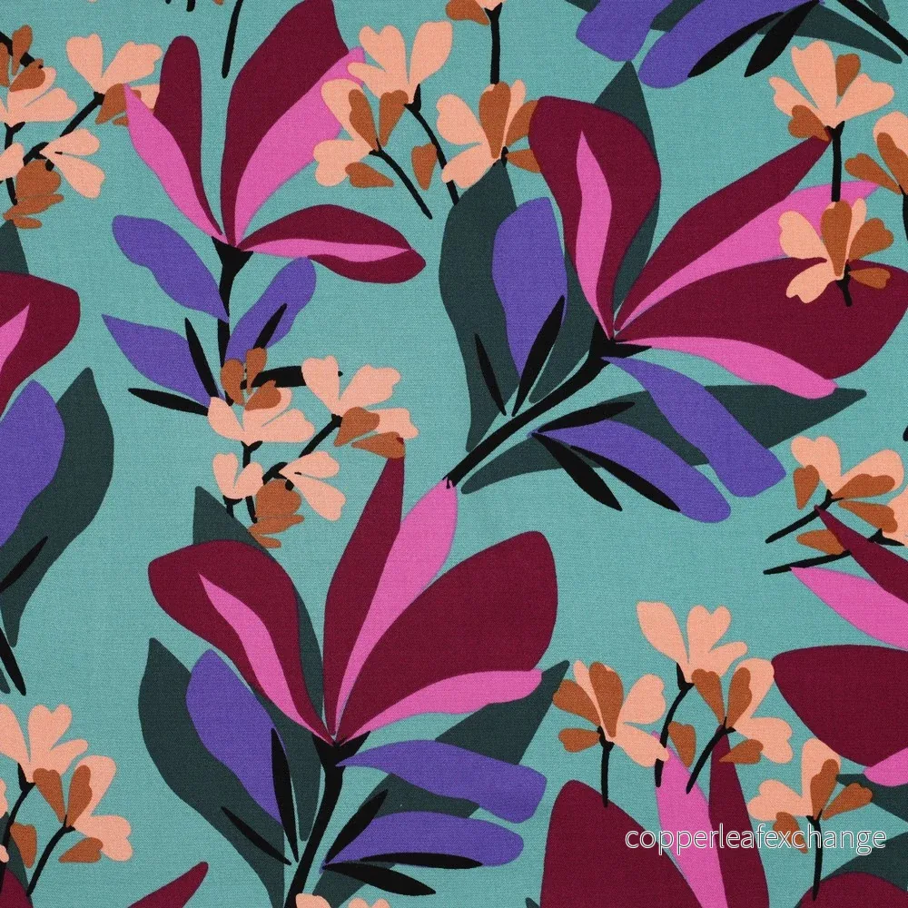 Nerida Hansen – Rosella Stretch – Spring Garden – Viscose – Sea Blue Nerida Hansen – Rosella Stretch – Spring Garden – Viscose – Sea Blue