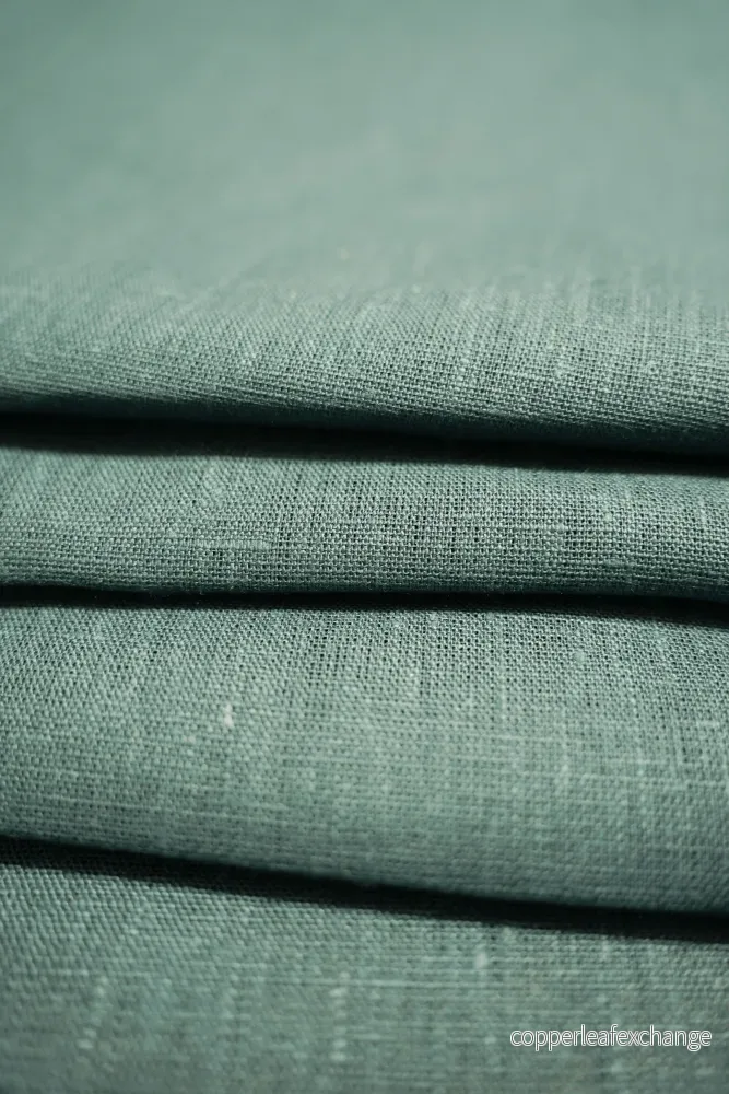 Textured linen fabric - Turquoise, cool - 0502 - Bild 2