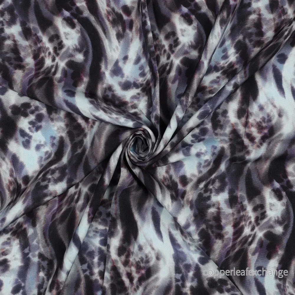Patterned Viscose - Lenzing Ecovero - Animal Skin - Jeans - Bild 3