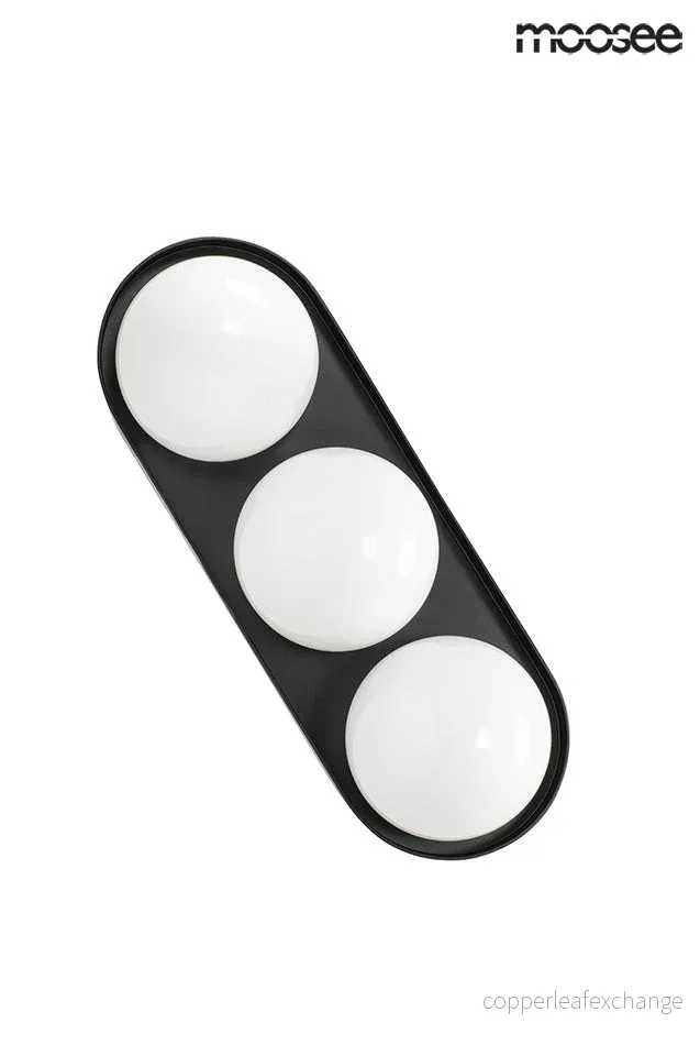 Vägglampa MOOSEE - DROPS 3, svart
