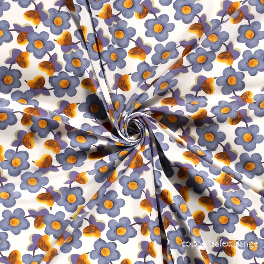 Viscose Poplin Anemone Indigo - Bild 3