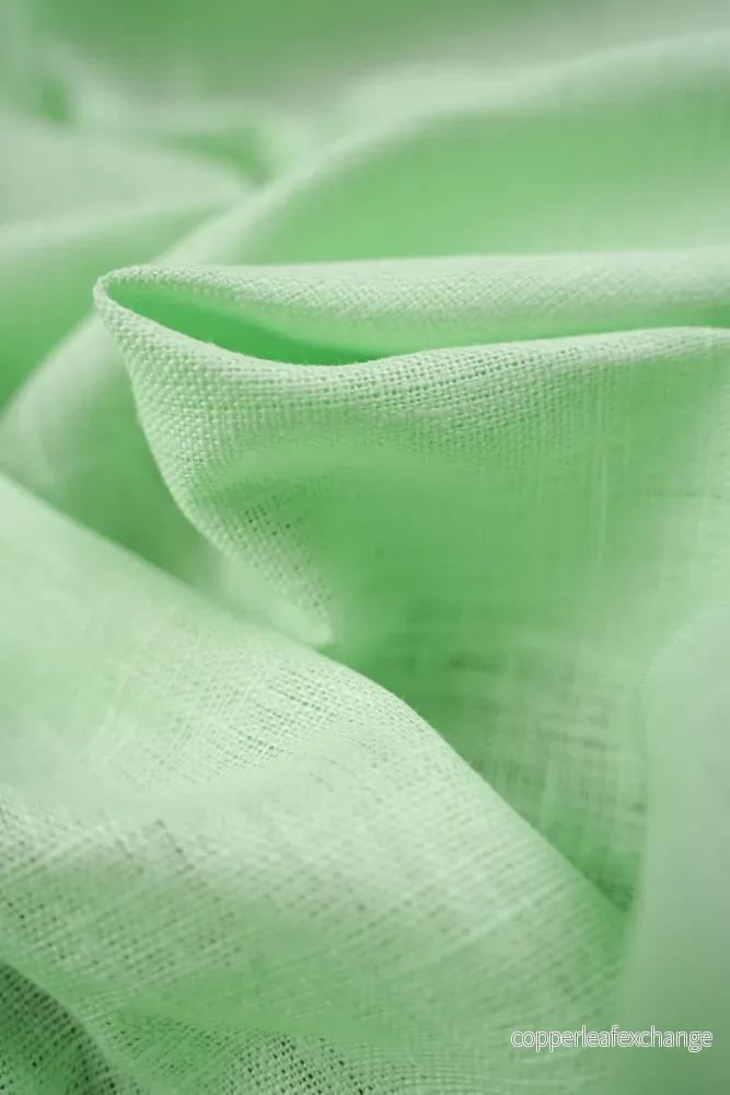 Textured linen fabric - Light green - 0589 - Bild 3