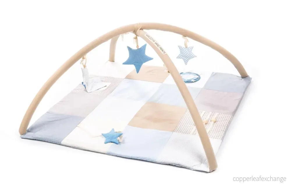 Liten aktivitetsmatta för baby, 100×100 cm – Blå