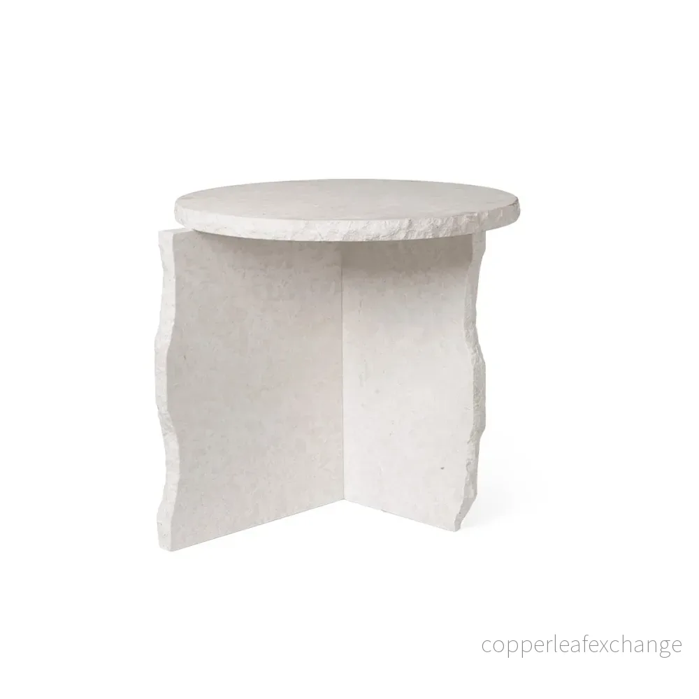 Sidobord Mineral Sculptural, Bianco Curia