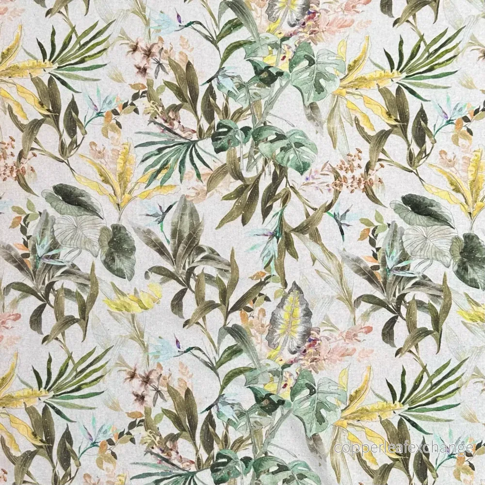 Patterned Raw Silk Leaf Natural