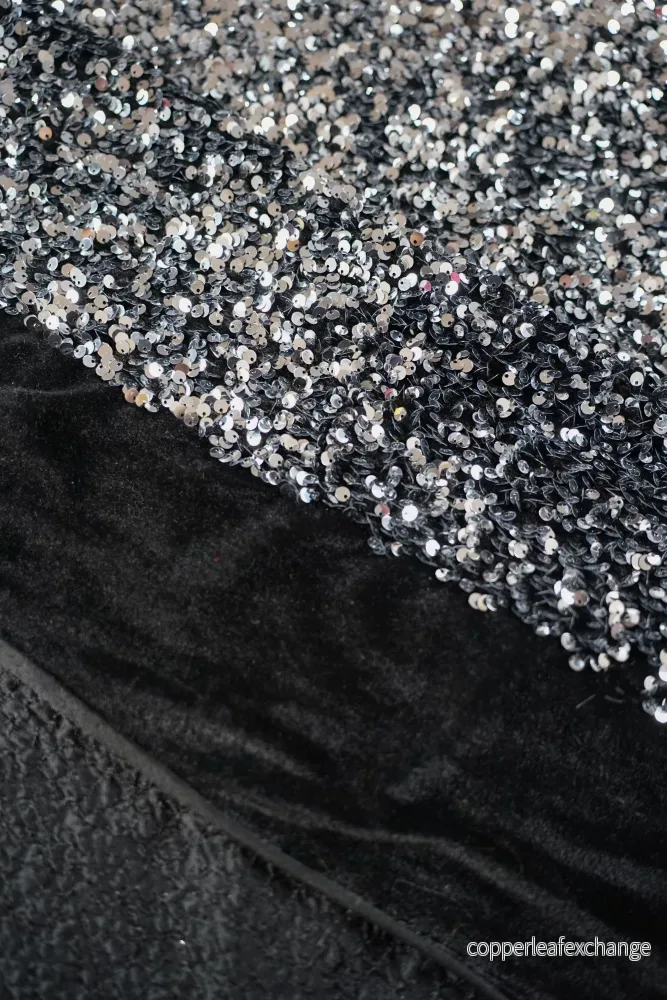 Sequins - Stretch - Velor - Silver - 2460 - Bild 3