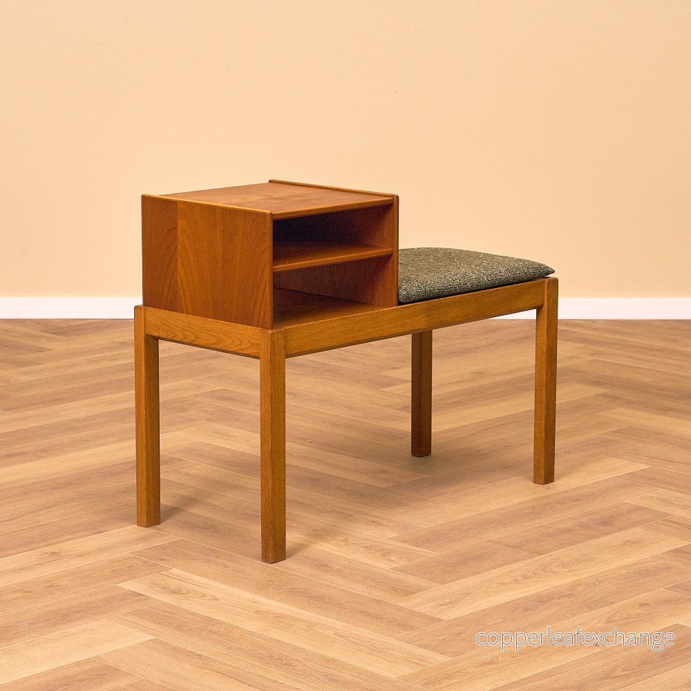 Hallbänk i teak och ek