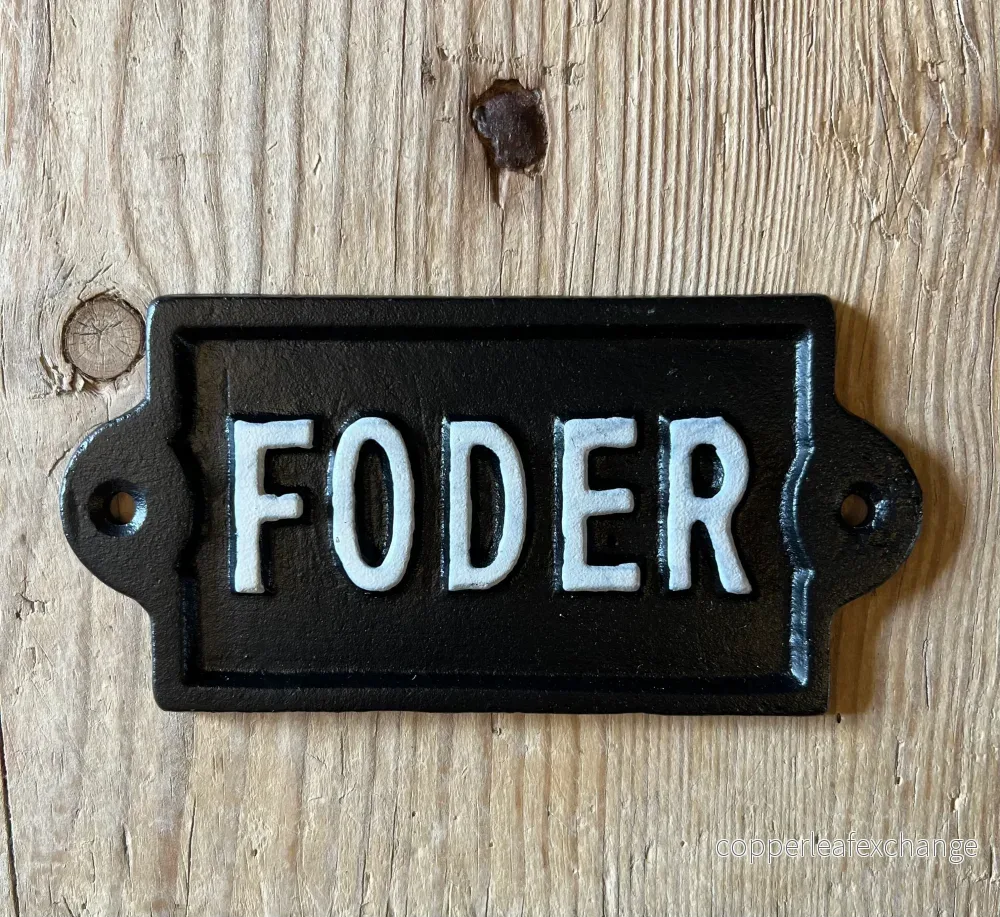 Gjutjärnsskylt Foder Gjutjärnsskylt Foder