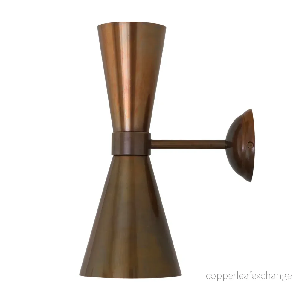 AMIAS - Mid Century Double Brass Cone Wall Light - Bild 2