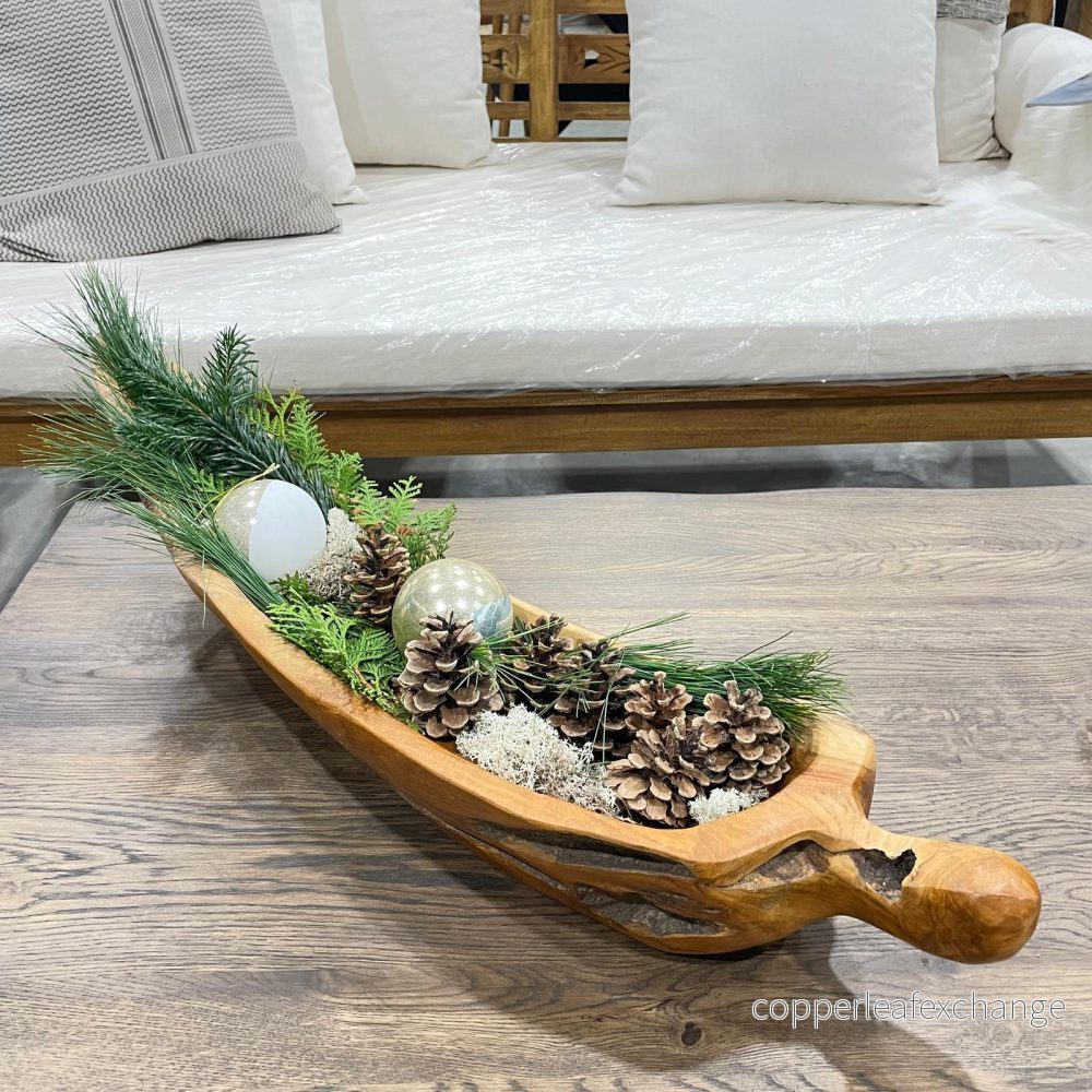 Chili Formad Teakskål 80cm – Handsnidad Premium Chili Formad Teakskål 80cm – Handsnidad Premium