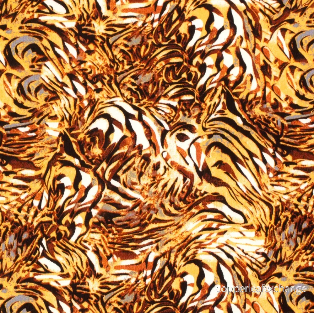 Patterned Viscose – Crepe – Abstract, Tiger – Yellow Patterned Viscose – Crepe – Abstract, Tiger – Yellow