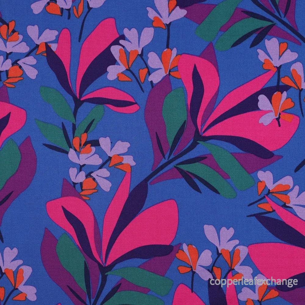 Nerida Hansen – Rosella Stretch – Spring Garden – Viscose – Royal Blue, Magenta Nerida Hansen – Rosella Stretch – Spring Garden – Viscose – Royal Blue, Magenta