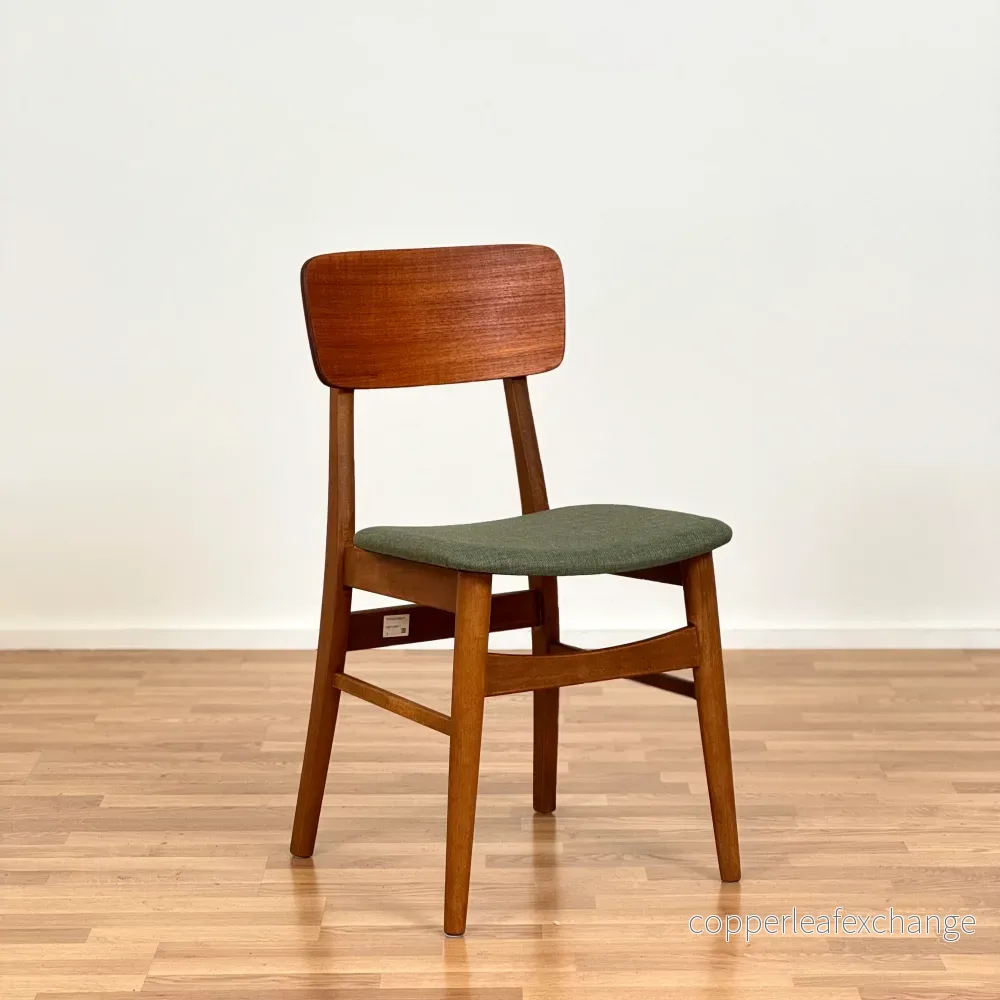 Set om 6 matstolar i teak och bok, 1950-60-tal, Danmark - Bild 2
