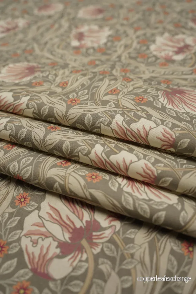 Jugend Pattern Upholstery Fabric Curtain Fabric – Cotton – Floral Entrapment – Mauve
