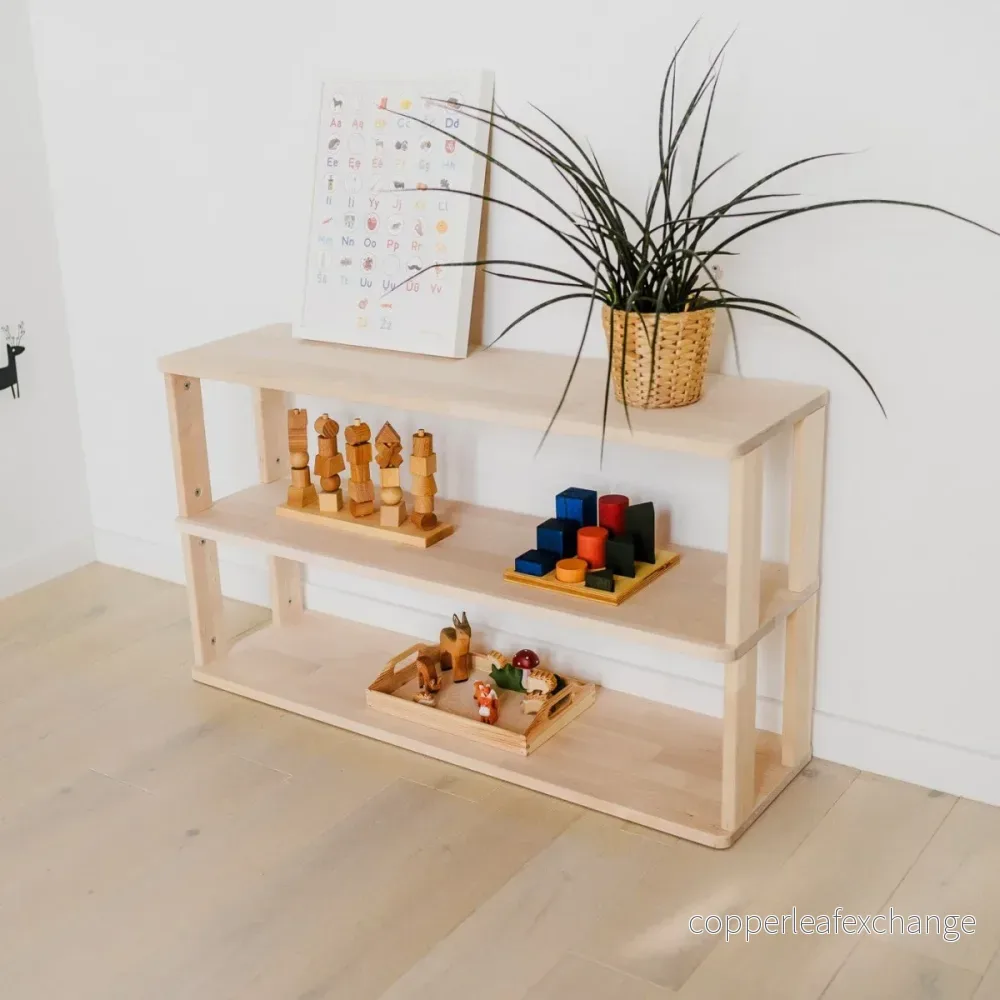 Modulär Montessori-hylla, rak – 3 hyllplan - Bild 2
