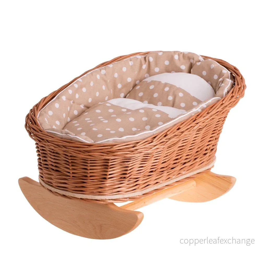Mimi dockvagga i rotting – beige bäddset - Bild 2