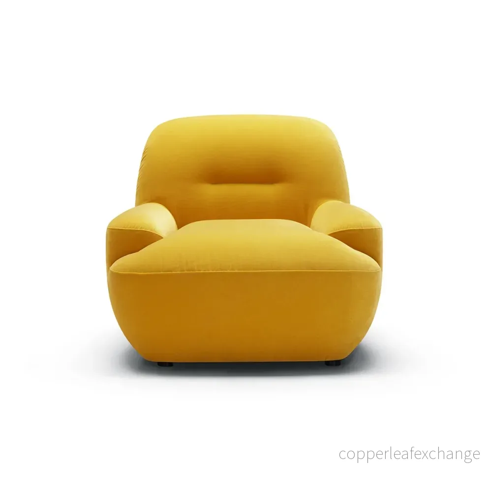 Fåtölj Uma med snurr, Classic Velvet Yellow