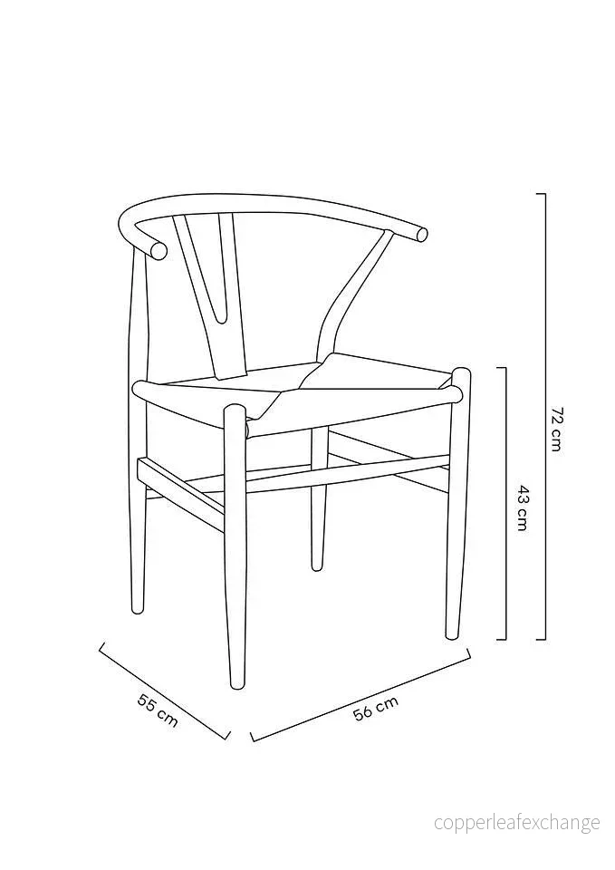 Stol - WISHBONE, naturfiber/bokträ svart - Bild 2