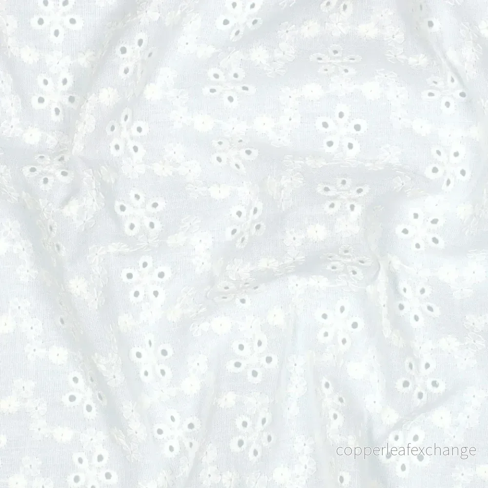 Cotton – Lace embroidery – Embroidery anglaise – White – 56.001