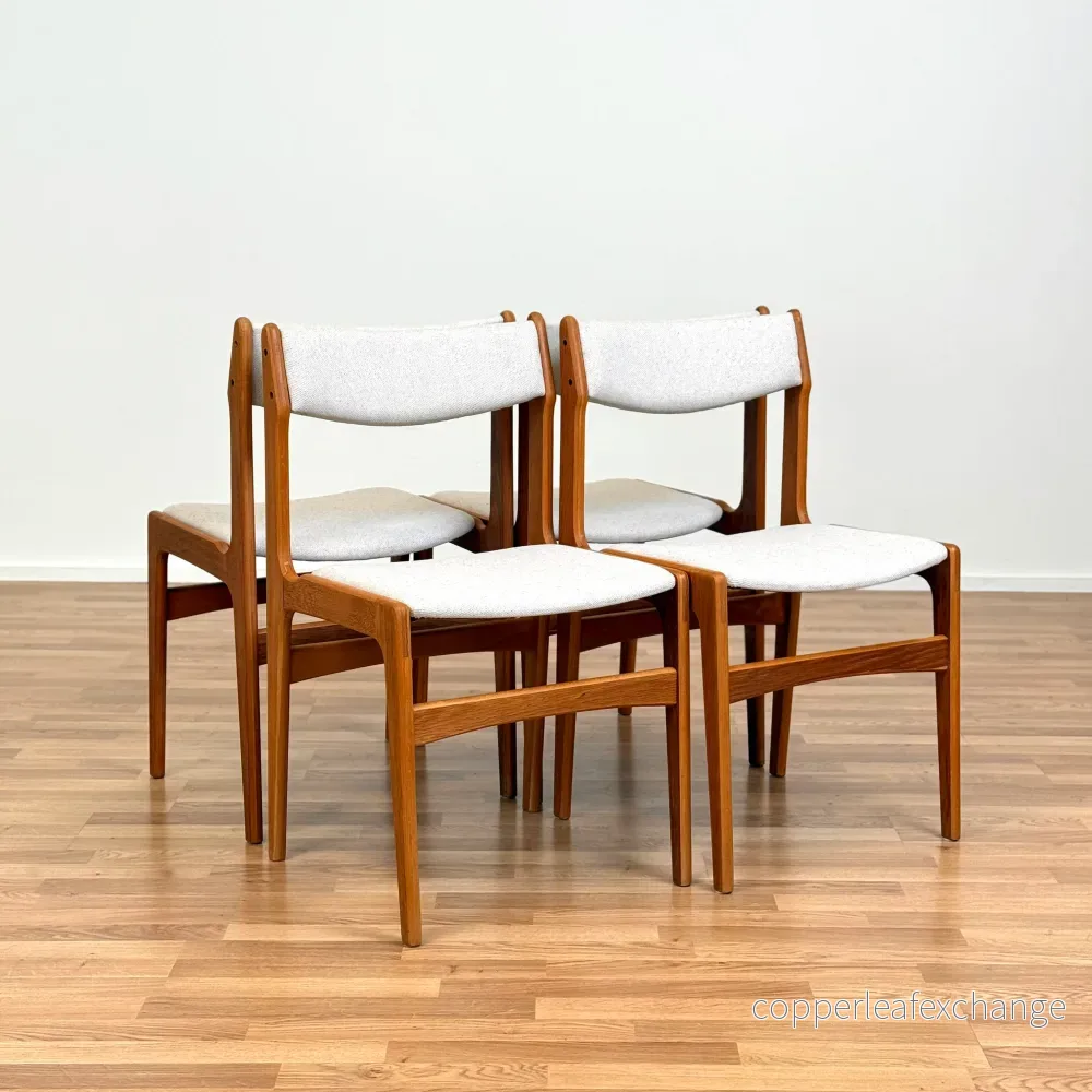 Set om 4 ekstolar för matbord av Erik Buch, 1950-60-tal, Danmark