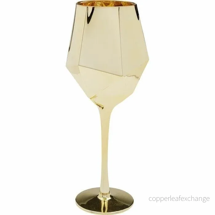 KARE komplett 4 vinglas DIAMOND 660 ml guld - Bild 2