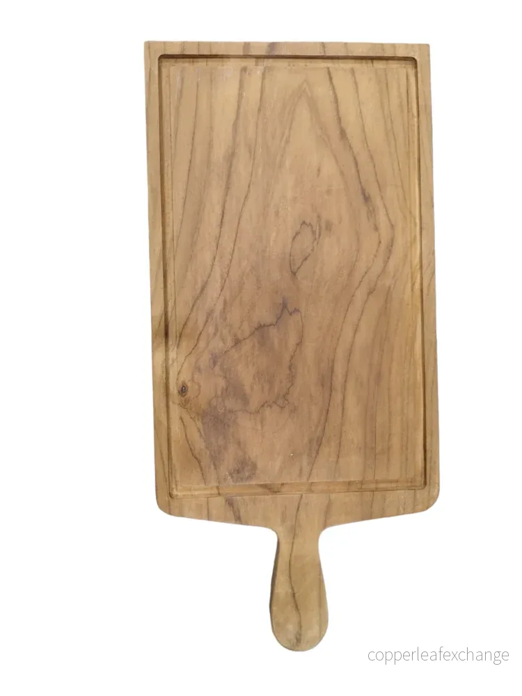 Skärbräda med Handtag Tropiskt Trä 50cm - Serveringsbräda - Bild 3