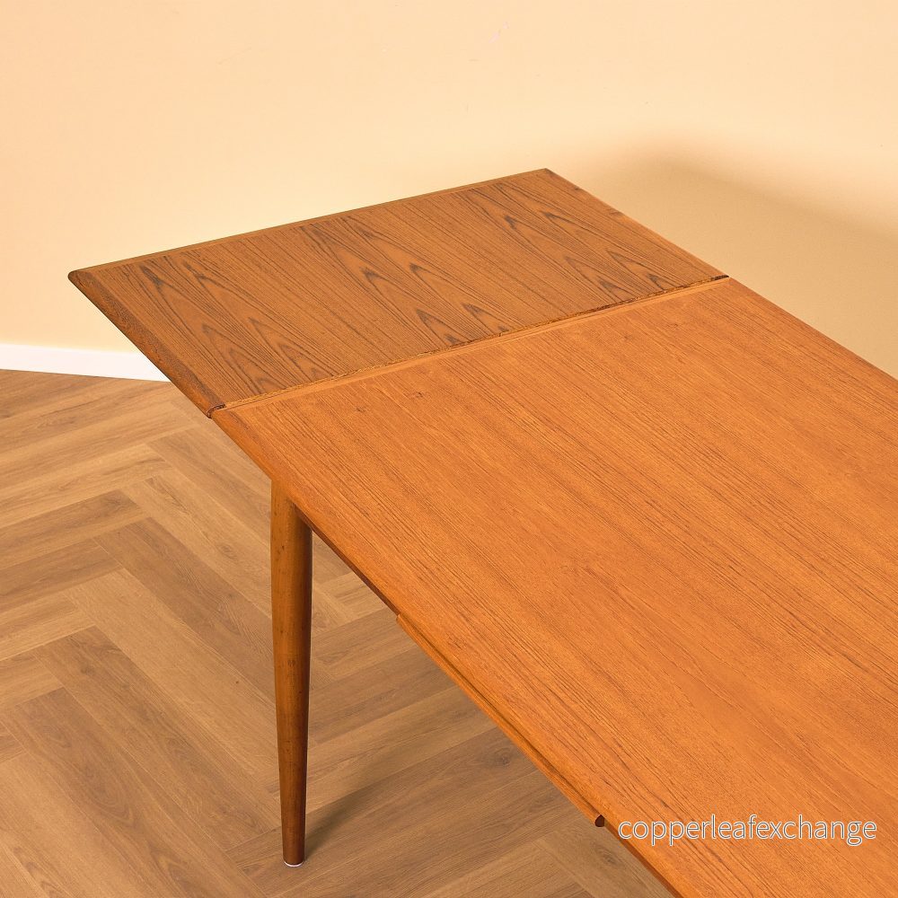 Danskt matbord i teak och bok - Bild 3