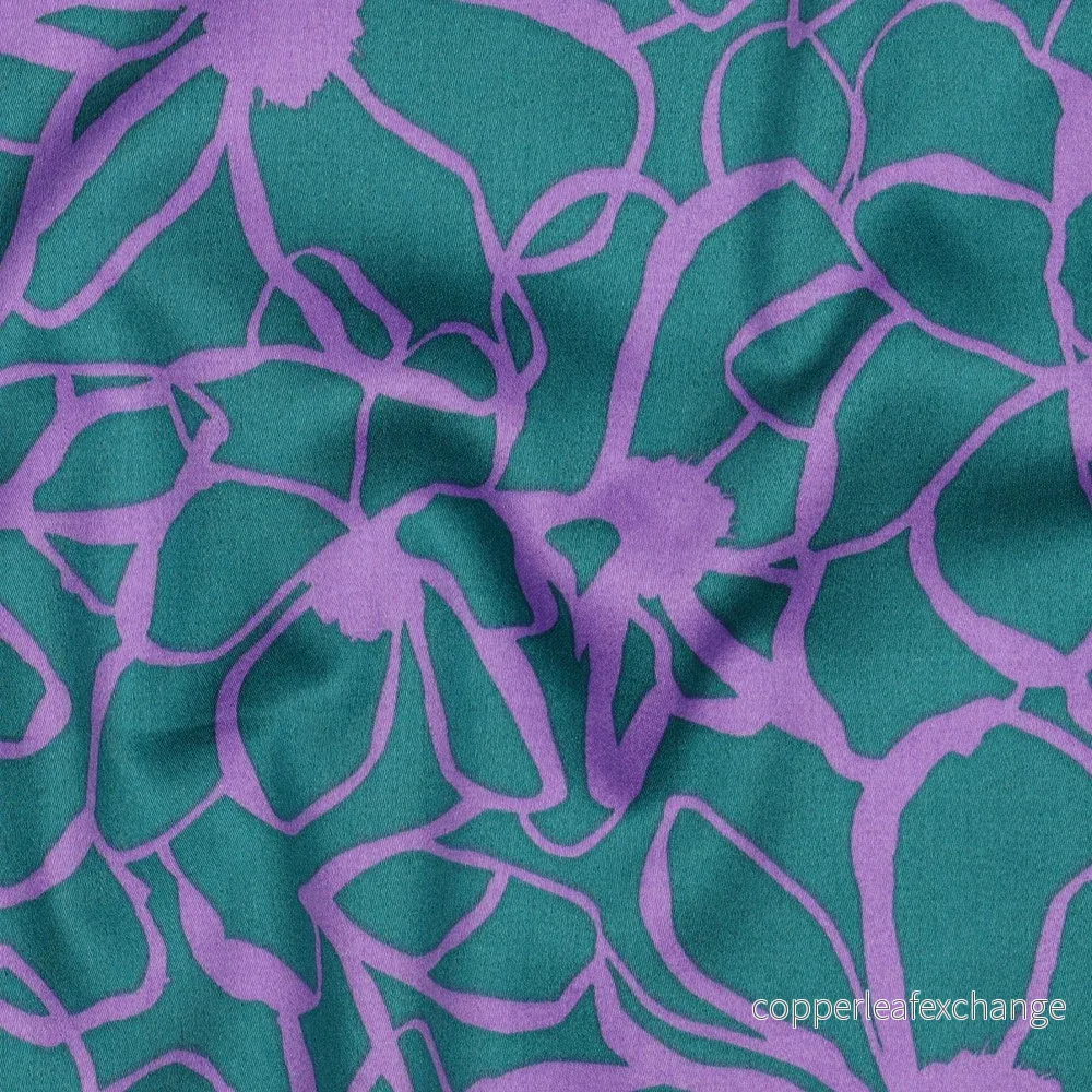 Nerida Hansen – Cotton Satin – Magnolia – Cotton – Petrol