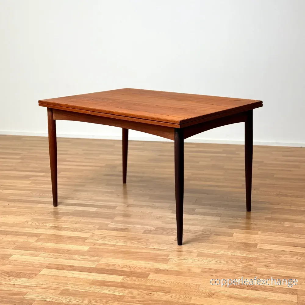 Matbord med förlängningar i teak, 1950-60-tal, Danmark
