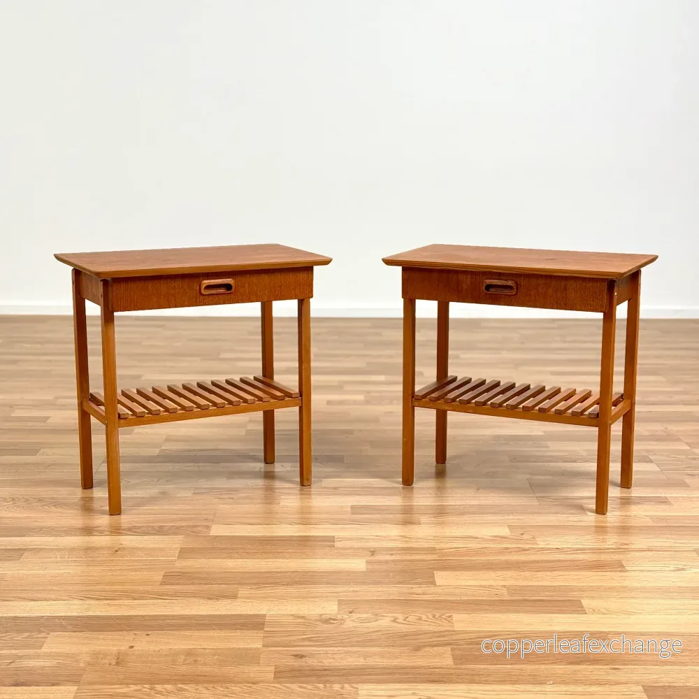 Set om 2 sängbord i teak, 1950-60-tal, Sverige