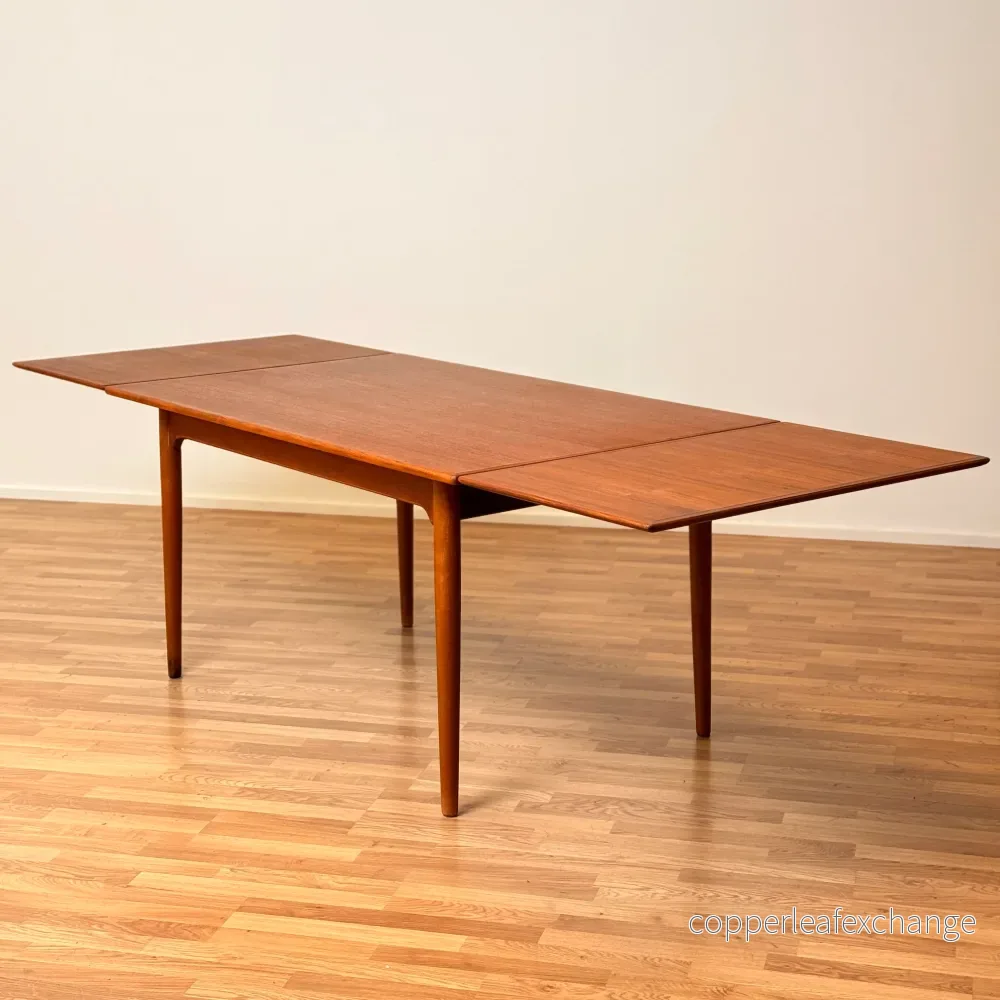 Danskt rektangulärt matbord i teak och bok - Bild 2