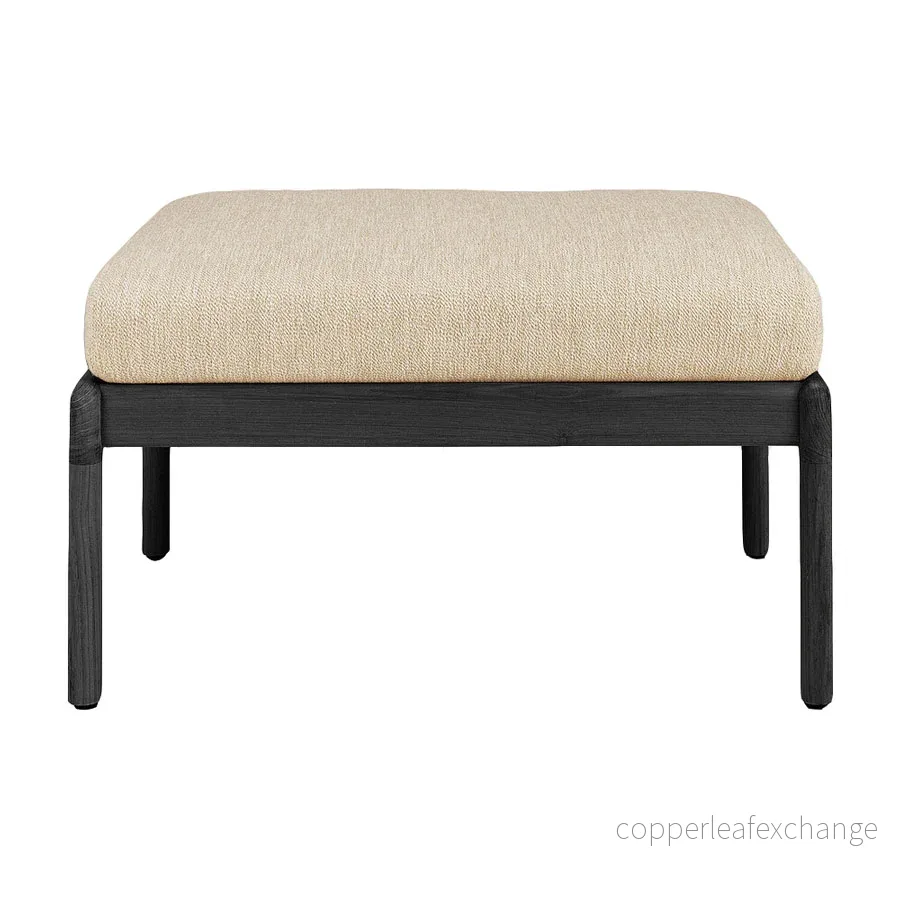 Utemöbel Fotpall Jack, Svart teak / Natur