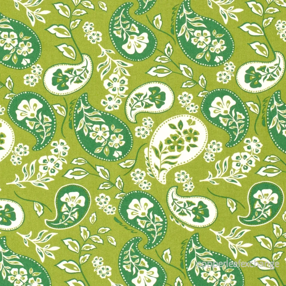Patterned Viscose – Poplin – Paisley – Green Patterned Viscose – Poplin – Paisley – Green