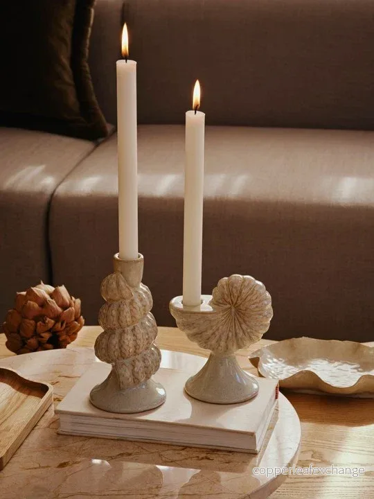 Shelly Candle Holder H18cm White - Bild 2