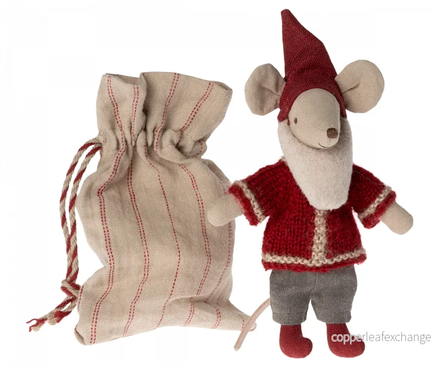Maileg – Tomtemus med säck och litet pepparkakshus, santa mouse / jul mus - Bild 3